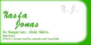 nasfa jonas business card