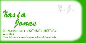 nasfa jonas business card
